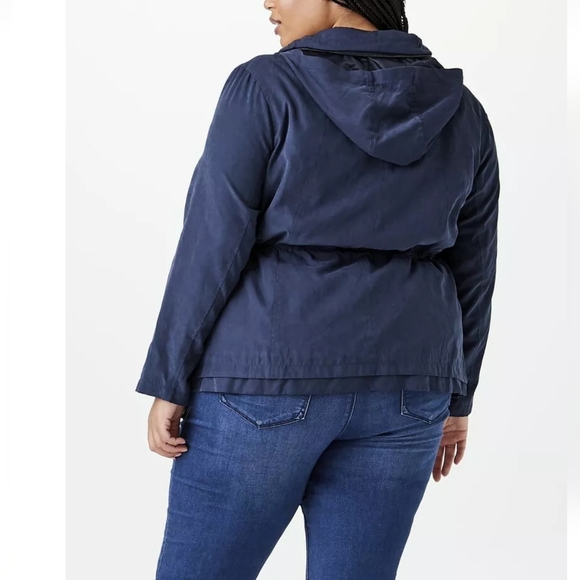 NEW NWT Meri Skye Dia & Co Plus Size Navy Blue Alto Anorak Jacket - Picture 5 of 5